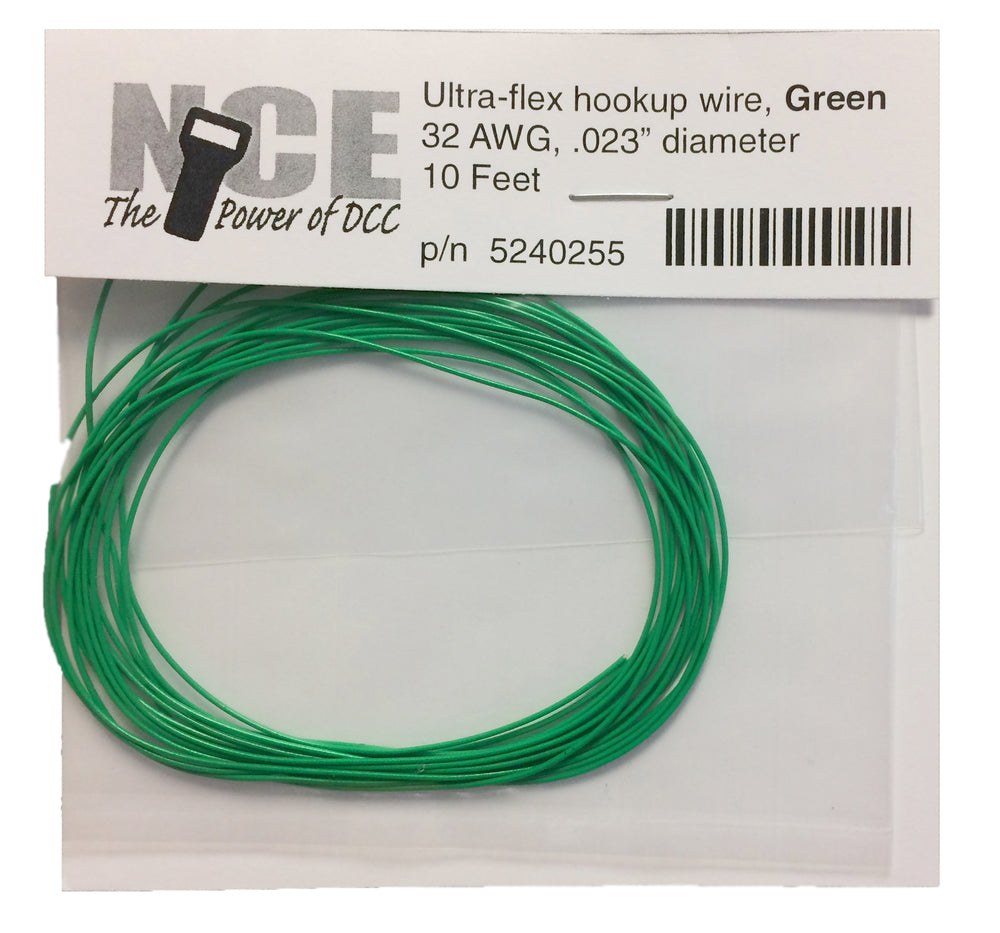 NCE 0255 HO Strand Ultra Flex Wire 10' 32 AWG, Green