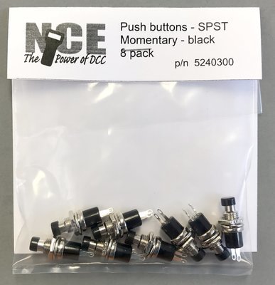NCE 0300 HO N.O. Momentary SPST Push Button Black
