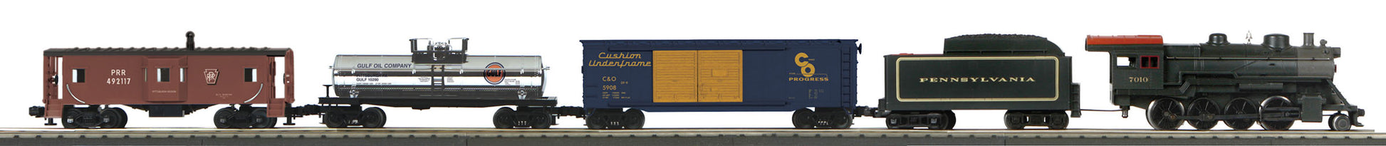 MTH 30-4244-1 O PRR 2-8-0 O Gauge Steam Freight Train Set w/Proto-Sound 3