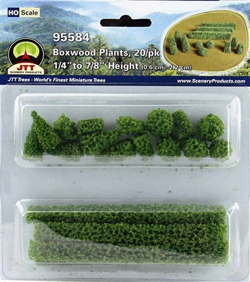 JTT Scenery Products 95584 HO 1/4" to 7/8" Boxwood Plants (Pack of 20)