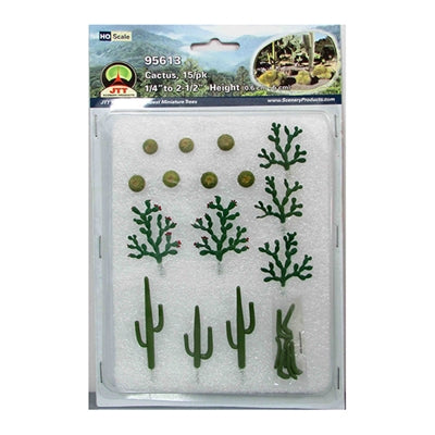 JTT Scenery Products 95613 HO 3 Types of Cactus (Set of 15)