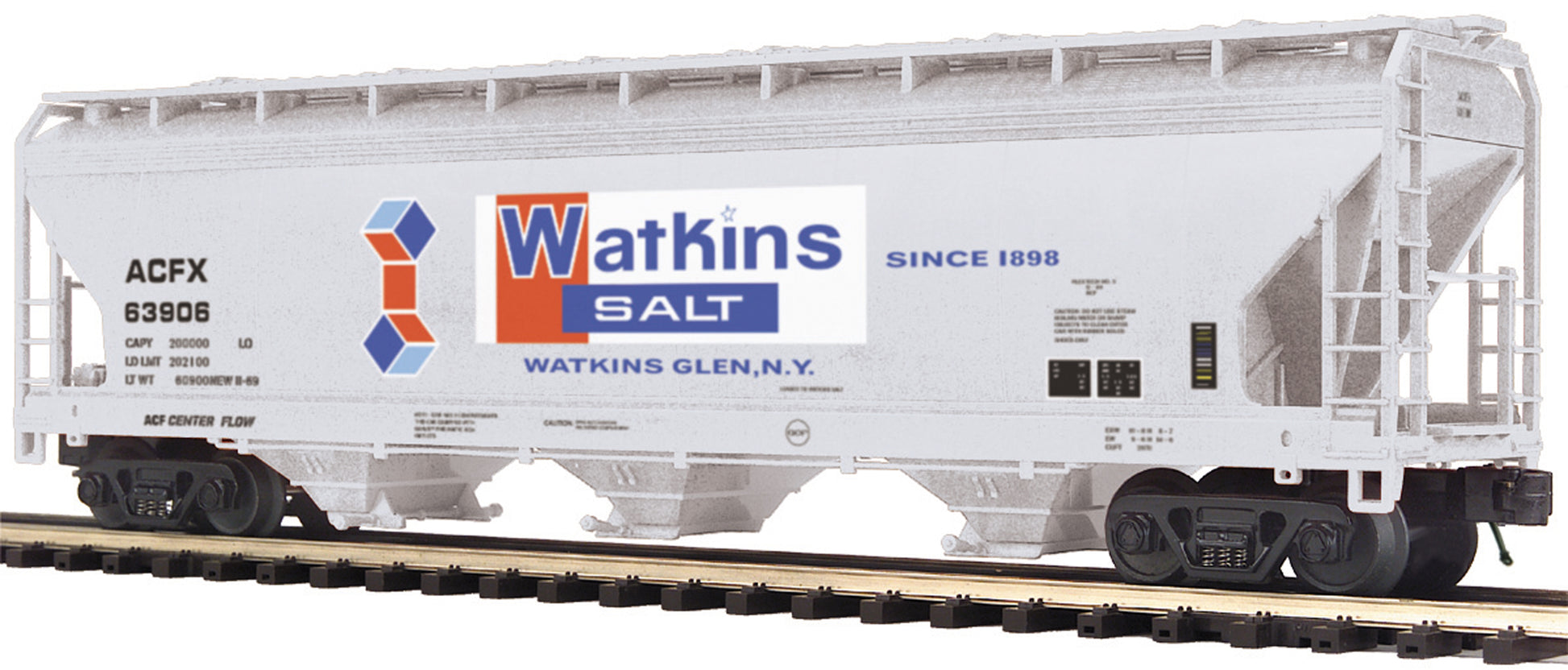 MTH 20-97863 O Watkins Salt 3-Bay Centerflow Covered Hopper #63906
