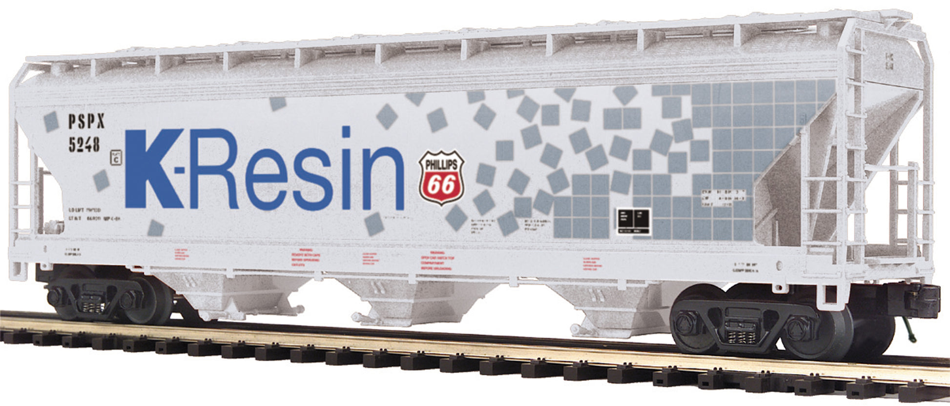 MTH 20-97864 O K-Resin 3-Bay Centerflow Covered Hopper #5248