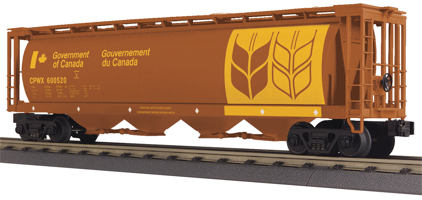 MTH 30-75586 O Canadian Wheat 4-Bay Cylindrical Covered Hopper #600520