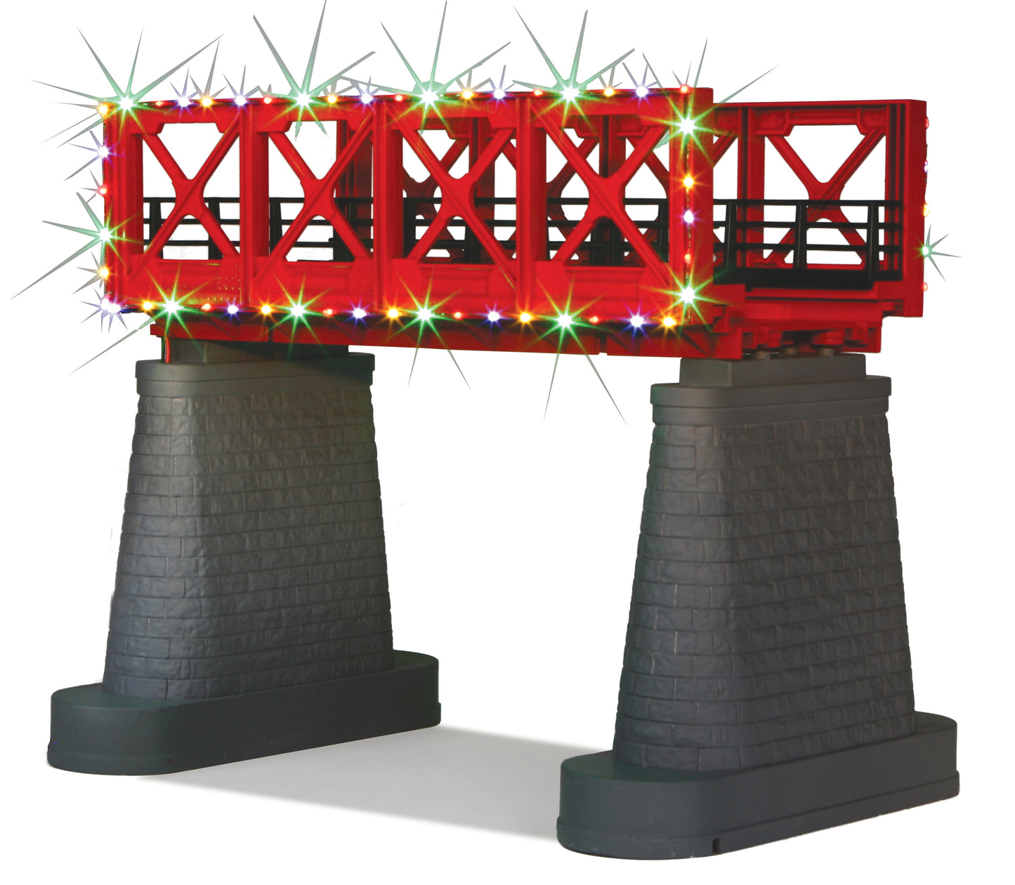 MTH 40-1116 O RealTrax Girder Bridge with Operating Christmas Lights