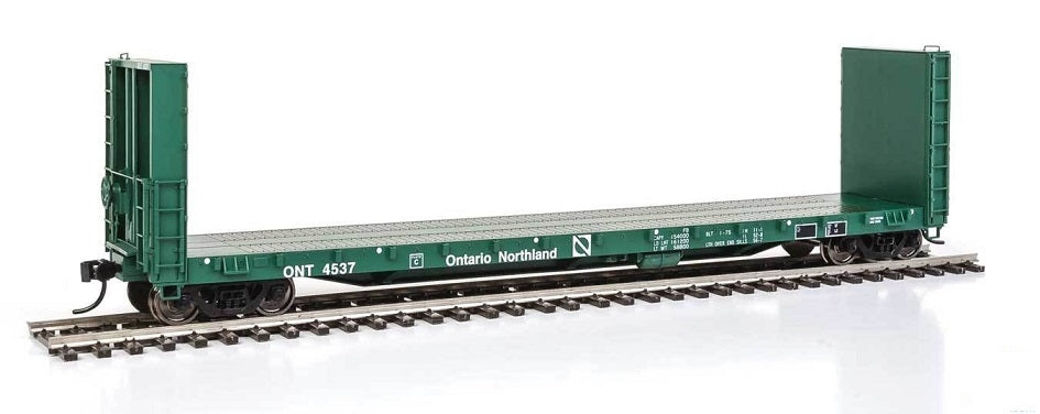 Walthers 920-104325 HO Ontario Northland 50' Bulkhaed Flat Car #4537