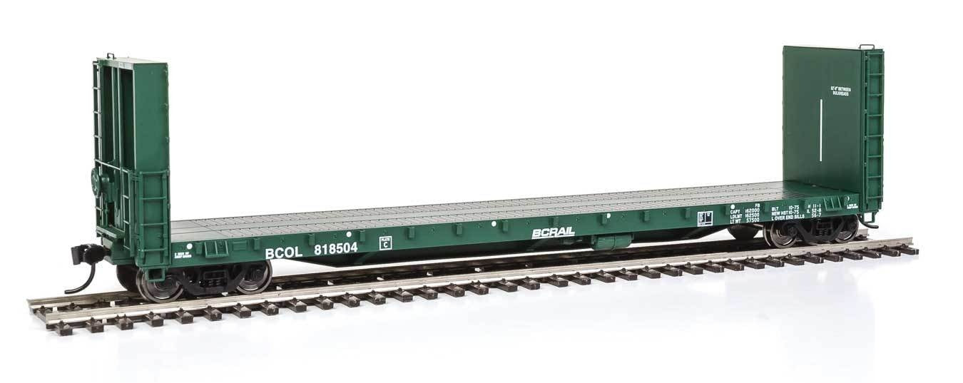 Walthers 920-104316 HO British Columbia 50' Bulkhead Flat Car #818504