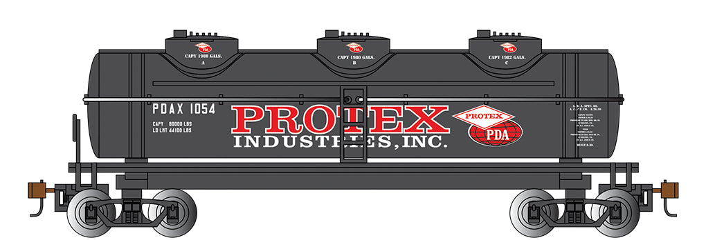 Bachmann 17105 HO Scale Protex Industries 40' Three Dome Tank Car