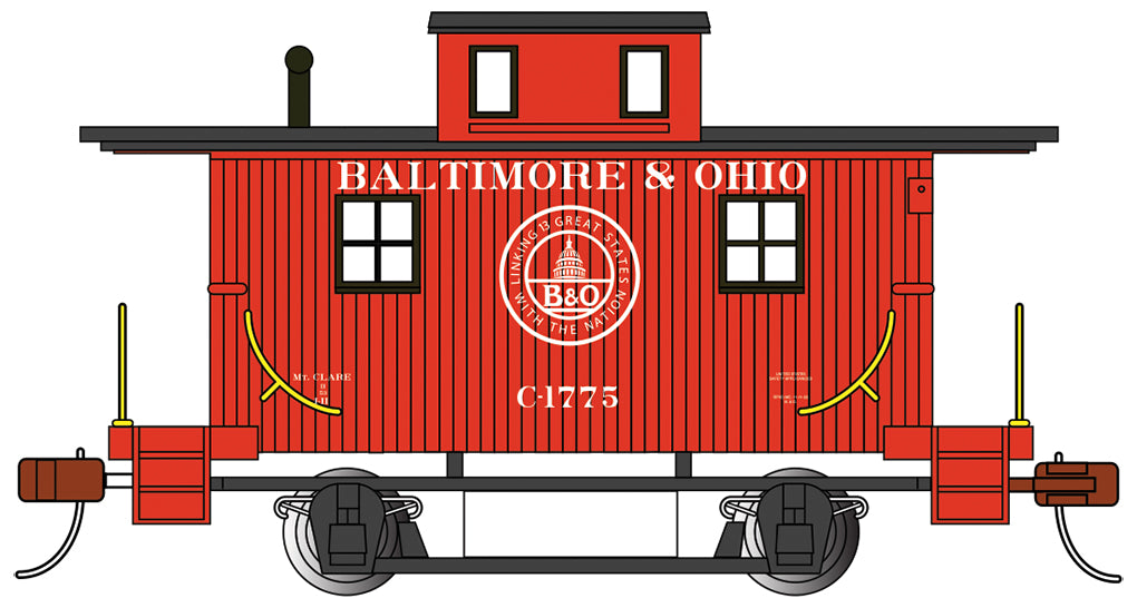 Bachmann 18404 HO Baltimore and Ohio Old-Time Bobber Caboose #C-1775