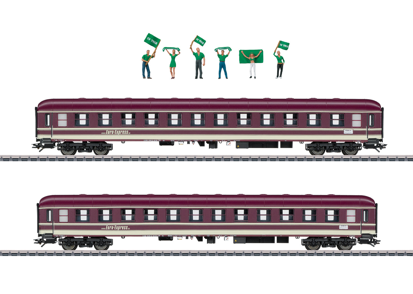 Marklin 43946 HO Euro-Express Soccer Fan 2 Car Passenger Set
