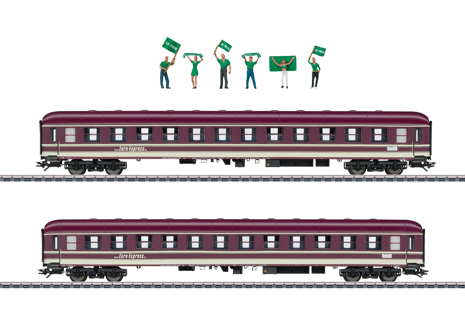 Marklin 43946 HO Euro-Express Soccer Fan 2 Car Passenger Set