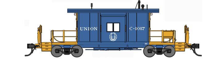 Bluford Shops 31211 HO Union Railroad Short Body Bay Window Caboose #C-1013