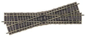 Fleischmann 6163 HO 200 mm 18° Right Hand Crossover Track - Ready Ballasted