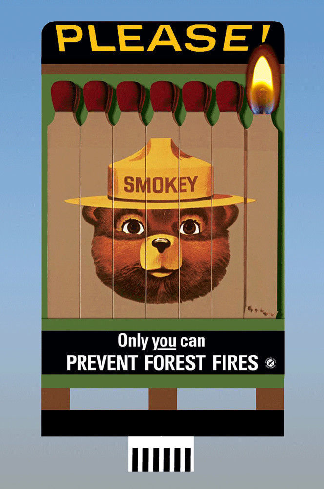 Miller Engineering 442852 HO/N Small Smokey The Bear Billboard