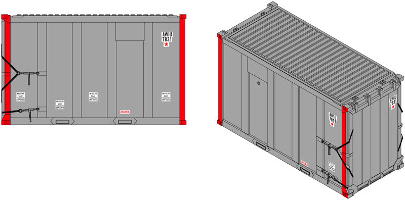 Atlas 50003455 N AWIU 20' High Cube MSW Trash Container Sajo Transport Set #2