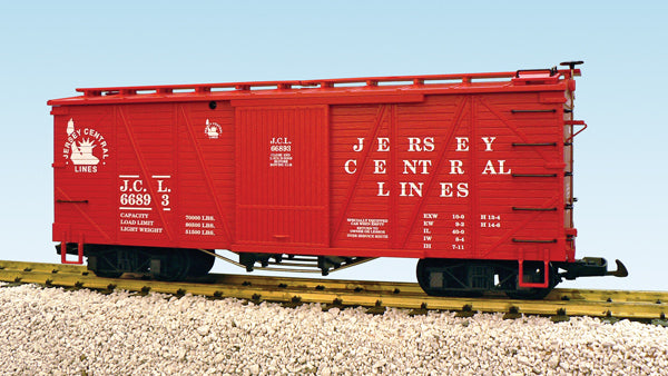 USA Trains R1445B G Jersey Central Outsided Braced Box Cars (Red) #66893