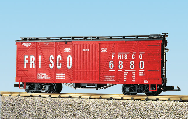 USA Trains R1446B G Frisco Outsided Braced Box Cars (Red/Black) #6882
