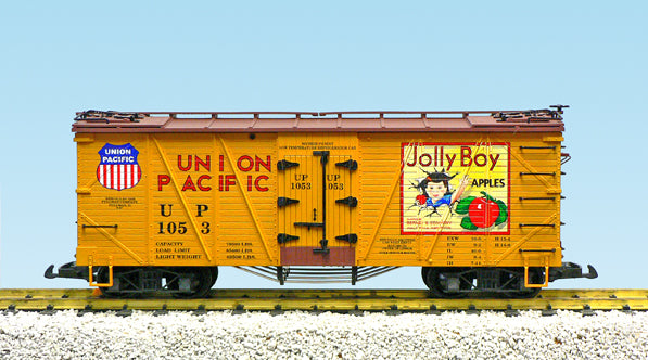 USA Trains R15021A G Union Pacific/Jolly Boy Apples Outsided Braced Box Cars