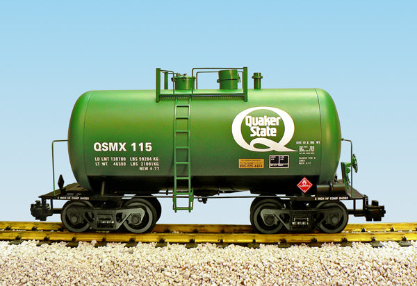USA Trains R15220 G Gauge Quaker State Beer Can Tank Car (Metal Wheels)