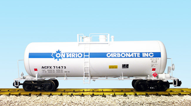 USA Trains R15263 G Ontario 42' Modern Tank Car (White, Blue Stipe)
