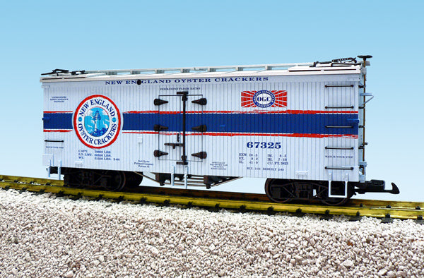 USA Trains R16352 G Oyster Crackers U.S. Refrigerator Cars (Light Blue/Silver)