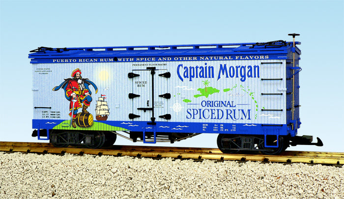 USA Trains R16431 G Captain Morgan U.S. Refrigerator Cars (White/Blue)