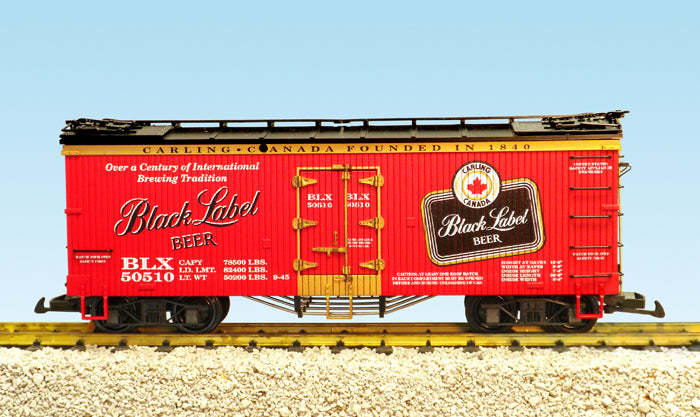 USA Trains R16453 G Black Label Beer U.S. Refrigerator Cars (Red/Black)