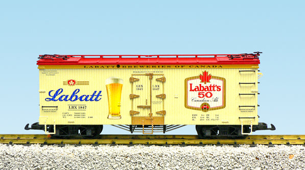 USA Trains R16476 G Labatt's Ale U.S. Refrigerator Cars (Cream/Red)
