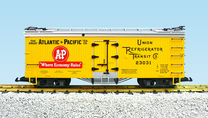 USA Trains R16490D G Atlantic & Pacific (A&P) U.S. Refrigerator Cars #23031