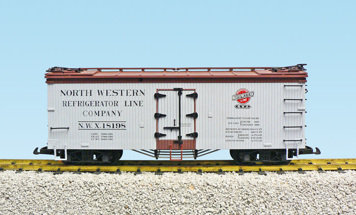 USA Trains R16491D G North Western U.S. Refrigerator Cars (Gray/BC Red) #18201