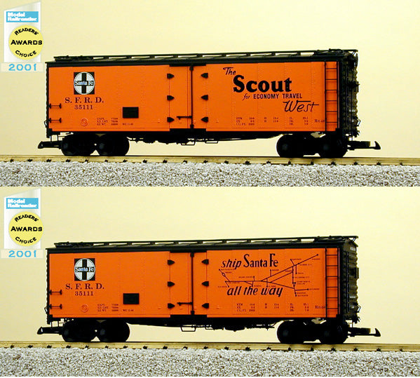 USA Trains R16504 G Santa Fe "Scout" with Map 40 ft. Refrigerator Cars