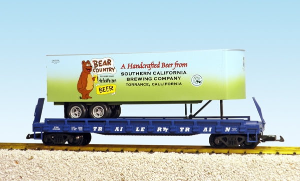 USA Trains R17034 G Bear Country Beer Piggyback Flat Car with Trailer