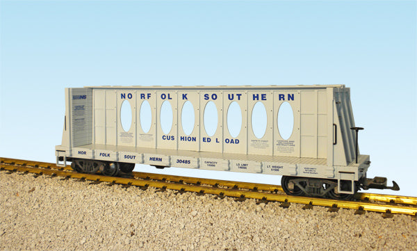USA Trains R17413B G Norfolk Southern Center Beam Flat Car (Gray) #30486