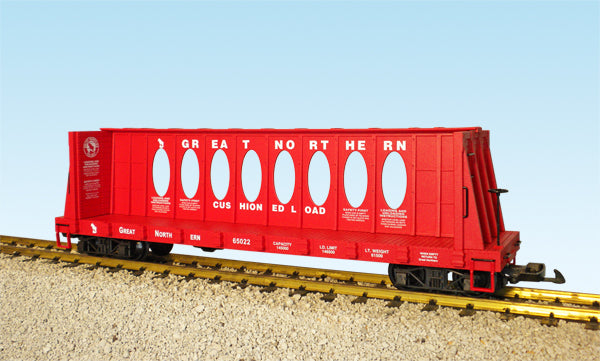 USA Trains R17414B G Great Northern Center Beam Flat Car (Red) #65023
