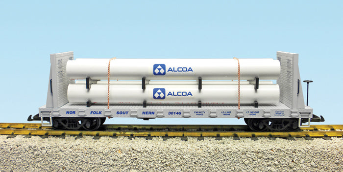 USA Trains R17608B G Norfolk Southern Pipe Load Flat Cars (Gray) #30145