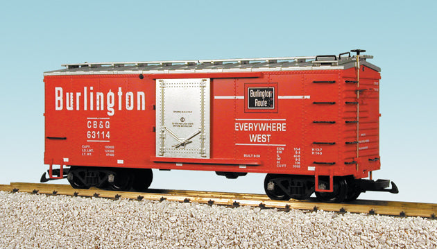 USA Trains R19078A G Burlington Route Simulated Steel Box Cars #63114