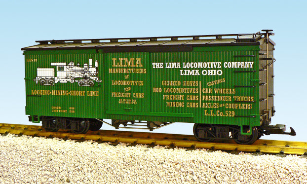 USA Trains R19091 G Lima Locomotive Co./Heisler Simulated Wood Box Car #529