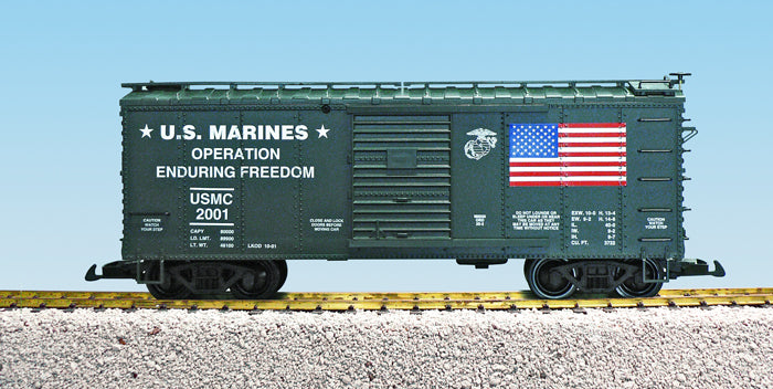 USA Trains R19094 G USMC Operating Enduring Freedom Simulated Wood Box Car