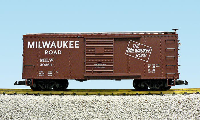 USA Trains R19106A G Milwaukee Road Simulated Wood Box Car (BC Red) #30383