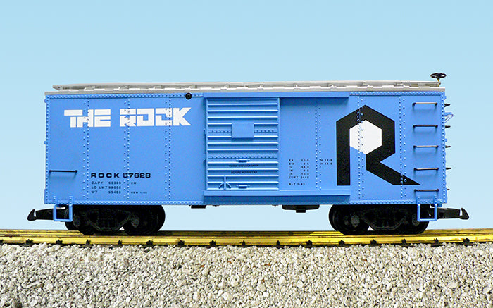 USA Trains R19108D G Rock Island Simulated Wood Box Car (Blue/Silver) #57628
