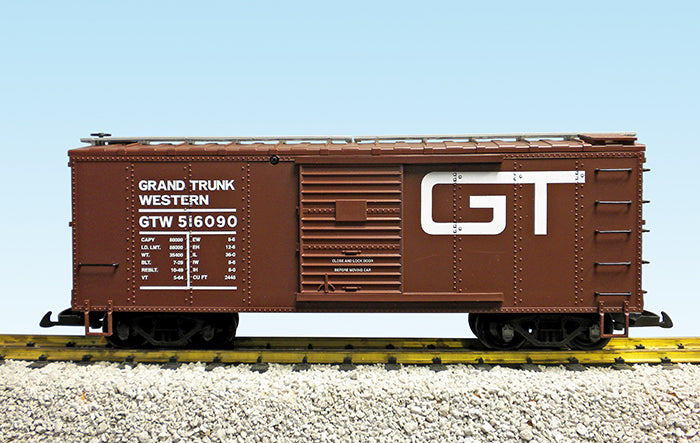 USA Trains R19110A G Grand Trunk Simulated Wood Box Car (BC Red) #516089