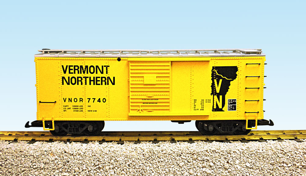 USA Trains R19112A G Vermont Northern Simulated Wood Box Car #7739