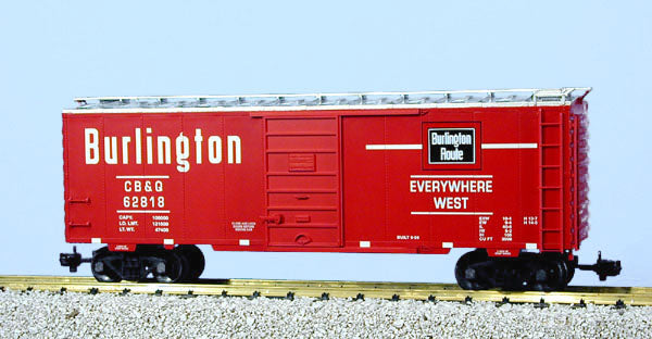 USA Trains R19213A G Burlington Route 40 Ft. PS-1 Simulated Steel Box Car