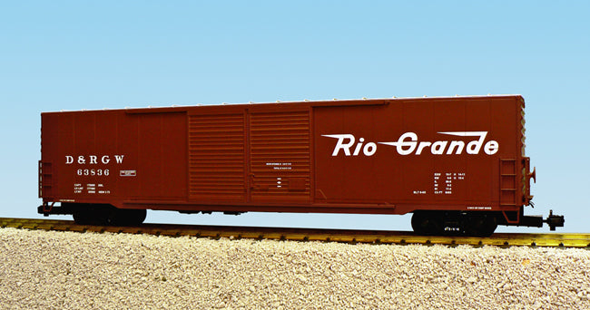 USA Trains R19408B G Brown/Silver Rio Grande Double Door 60 Ft. Box Car