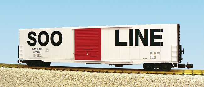 USA Trains R19419A G Soo Line Single Door 60 Ft. Box Car (White/Red Doors)