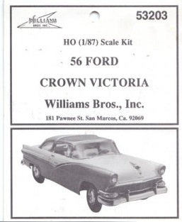 Williams Brothers 53203 HO Ford Crown Victoria Plastic Kit 1956