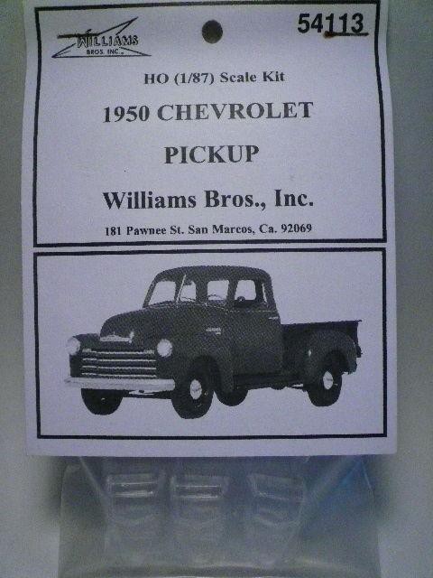Williams Brothers 54113 HO Chevrolet Pick Up Plastic Kit 1950