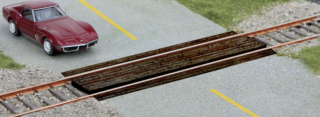 Walthers 949-4159 HO Wood Grade Crossing Laser-Cut Wood Kit (Pack of 2)