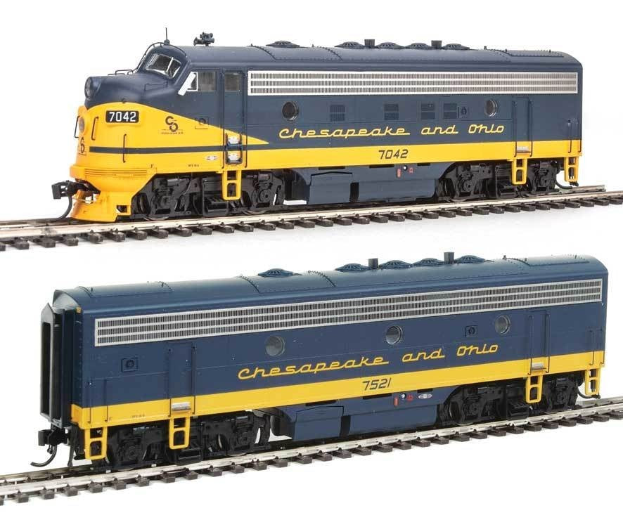 Walthers 920-40913 HO Chesapeake & Ohio EMD F7A-B Set Diesel Loco #7050/7525