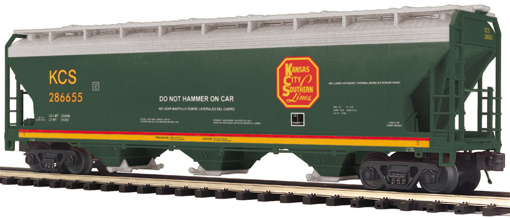 MTH 20-97865 O Kansas City Southern 3-Bay Centerflow Hopper #286655